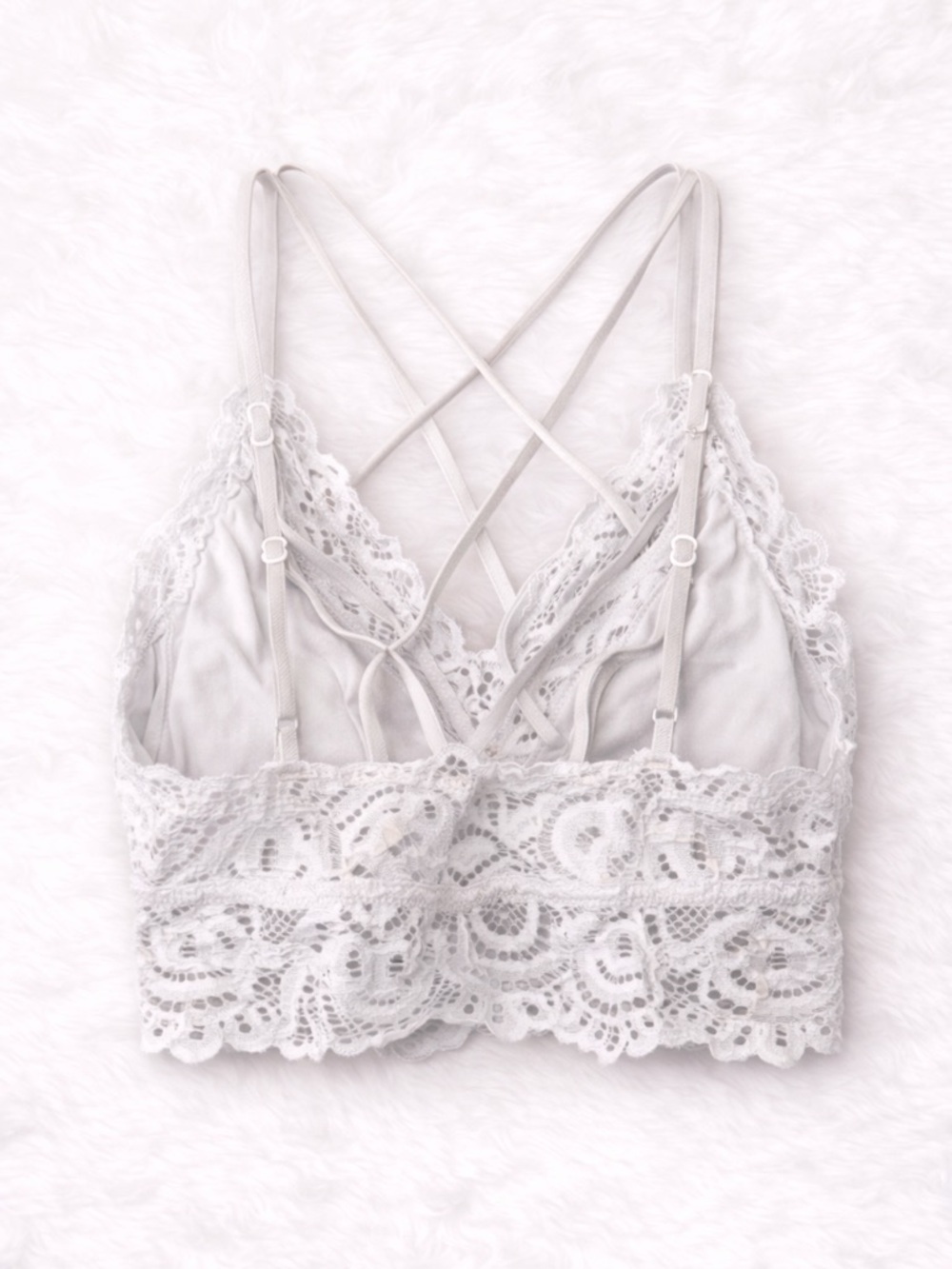 SO White Lace Bralette with Crisscross Straps - Picture 2 of 3